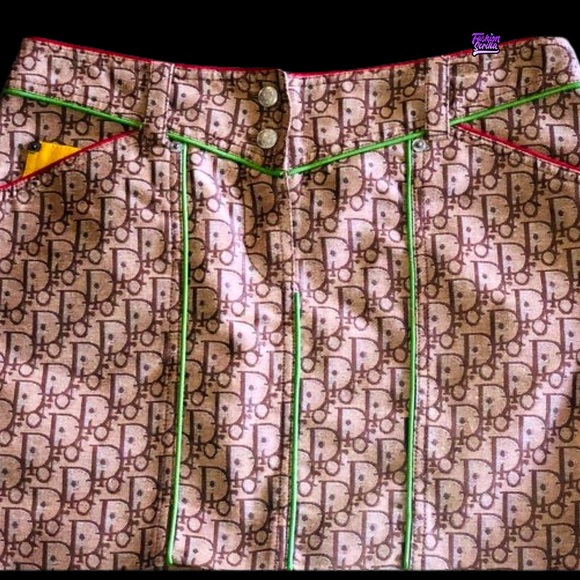 Christian Dior Vintage leather Rasta Mini skirt - Picture 4 of 15